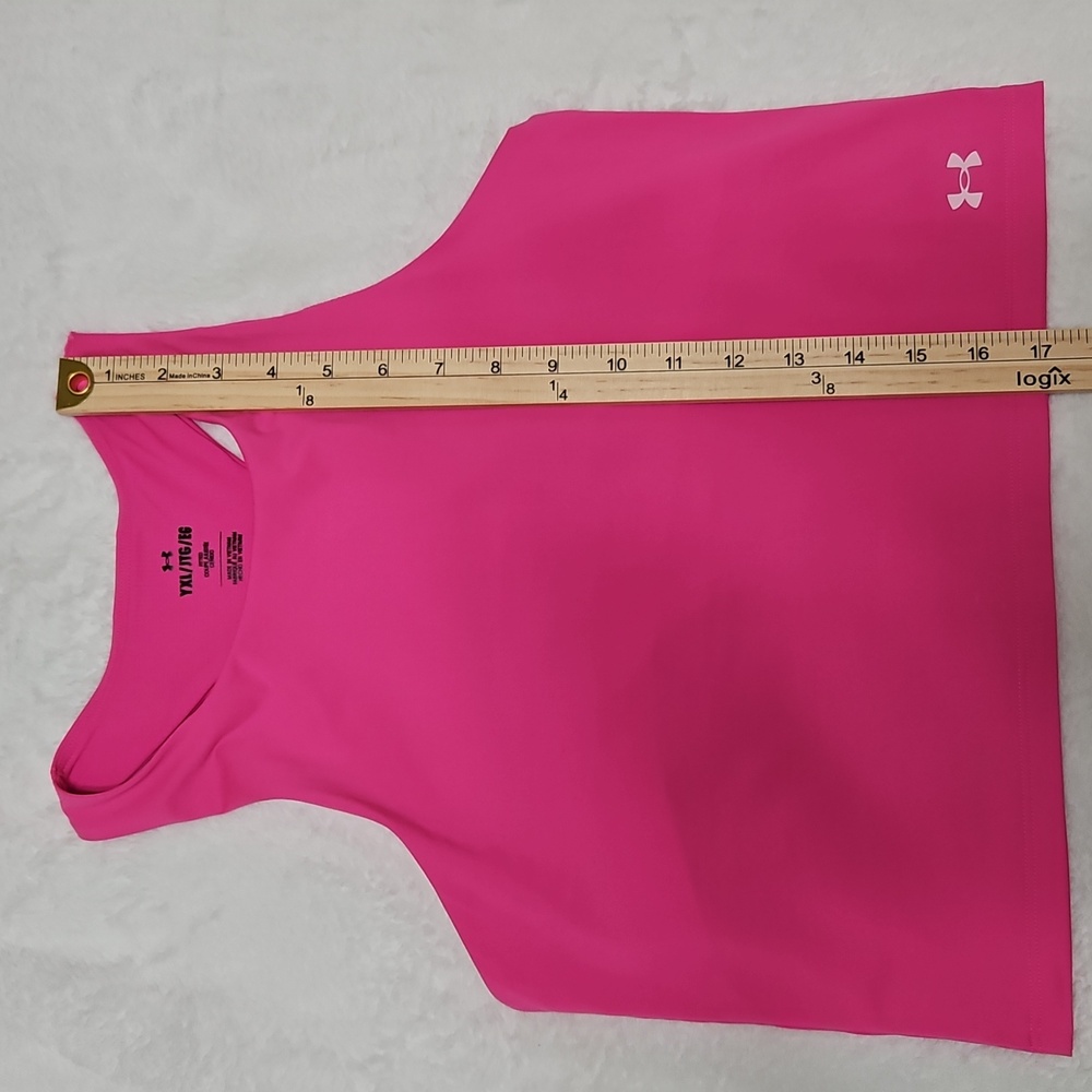 Under Armour Pink Athletic Tank Top Cropped Performance - Picture 6 of 9